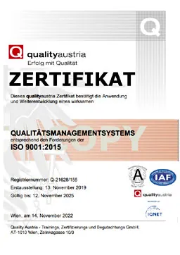 Download PDF-Datei: Zertifikat Quality Austria